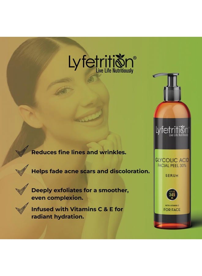 Lyfetrition Glycolic Acid/AHA 30% Renewal Serum, infused with Vitamins C & E for Skin Brightening, Exfoliating Serum Works for Dark Spots, Acne, and Reduces Fine Lines & Wrinkles - (12 Fl Oz) - Image 3